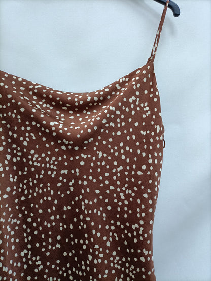 COTTON CANDY.Vestido corto marrón T.M