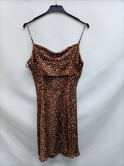 COTTON CANDY.Vestido corto marrón T.M