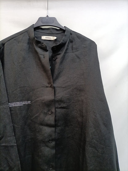 PANGAIA.Oversized shirt/black linen dress. TM