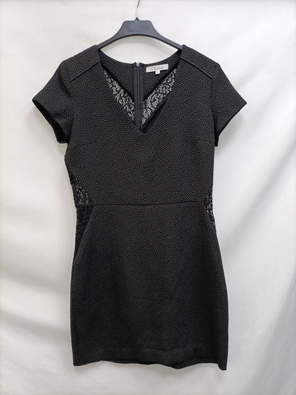 CHARLISE.Black texture dress T.36