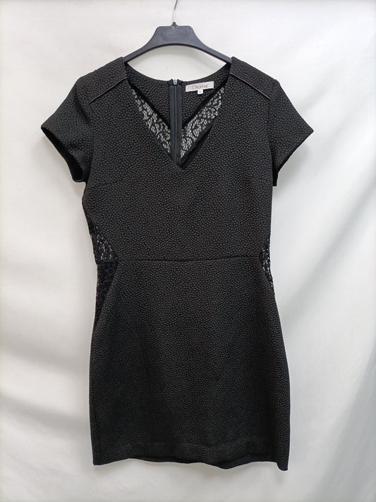 CHARLISE.Black texture dress T.36