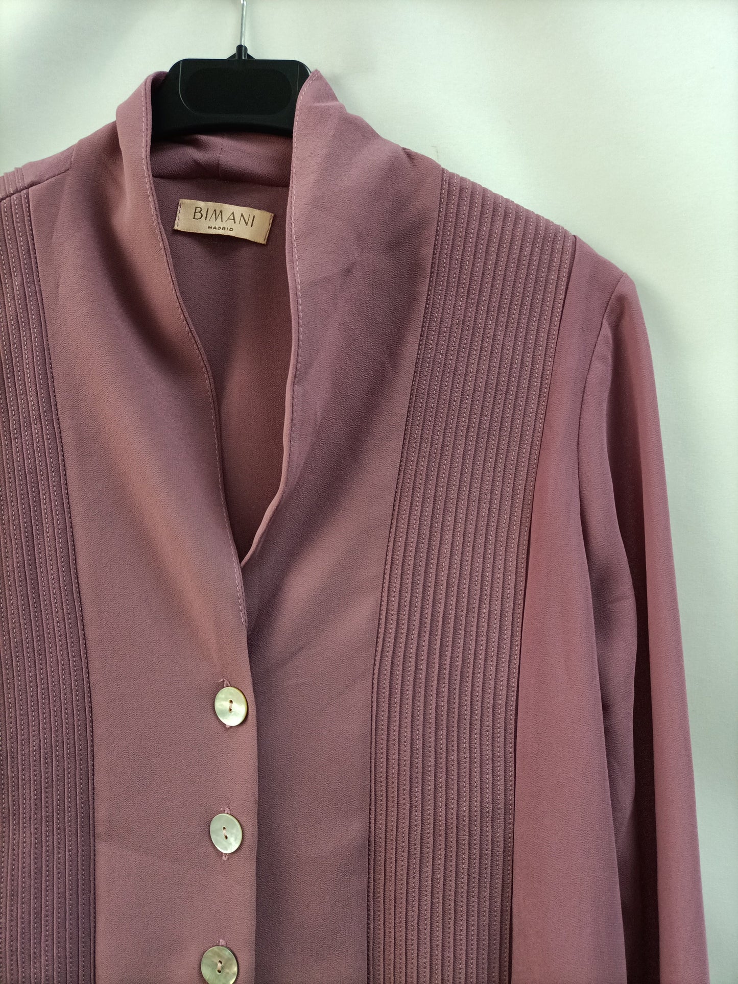 BIMANI. Blusa rosa fluidsña T.m