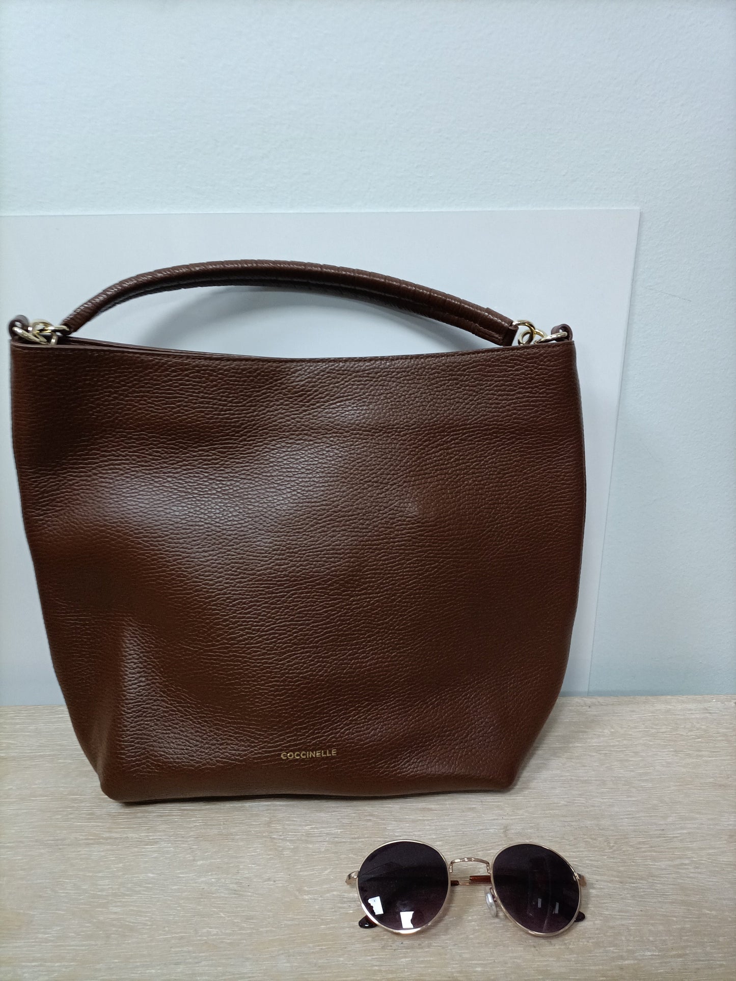 COCCINELLE. Brown shopper bag