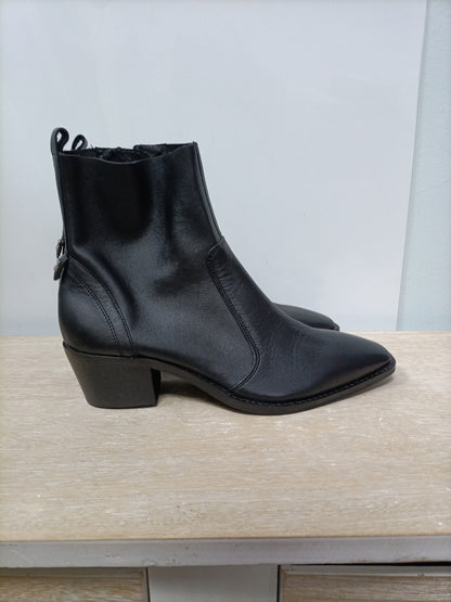 GIOSEPPO. botines tacón piel negro T.38