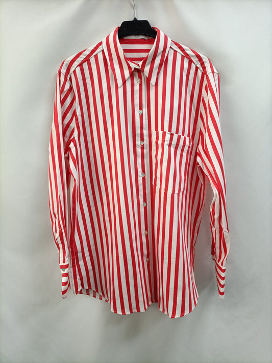 MANGO. Oversized Ts striped shirt