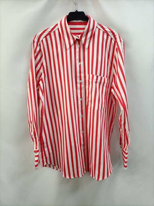 MANGO. Oversized Ts striped shirt
