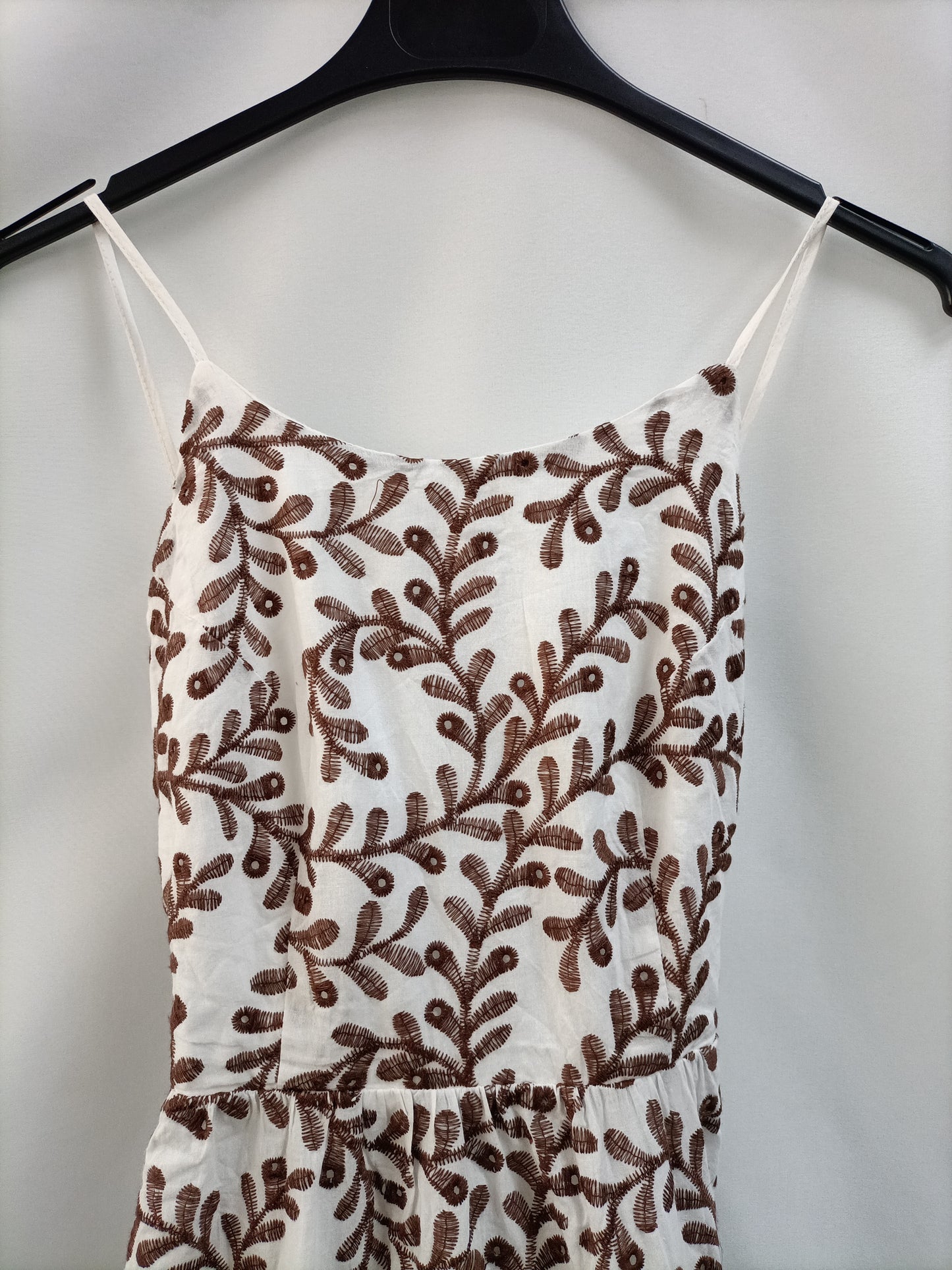 MANGO.Vestido largo bordado T.s (tara)