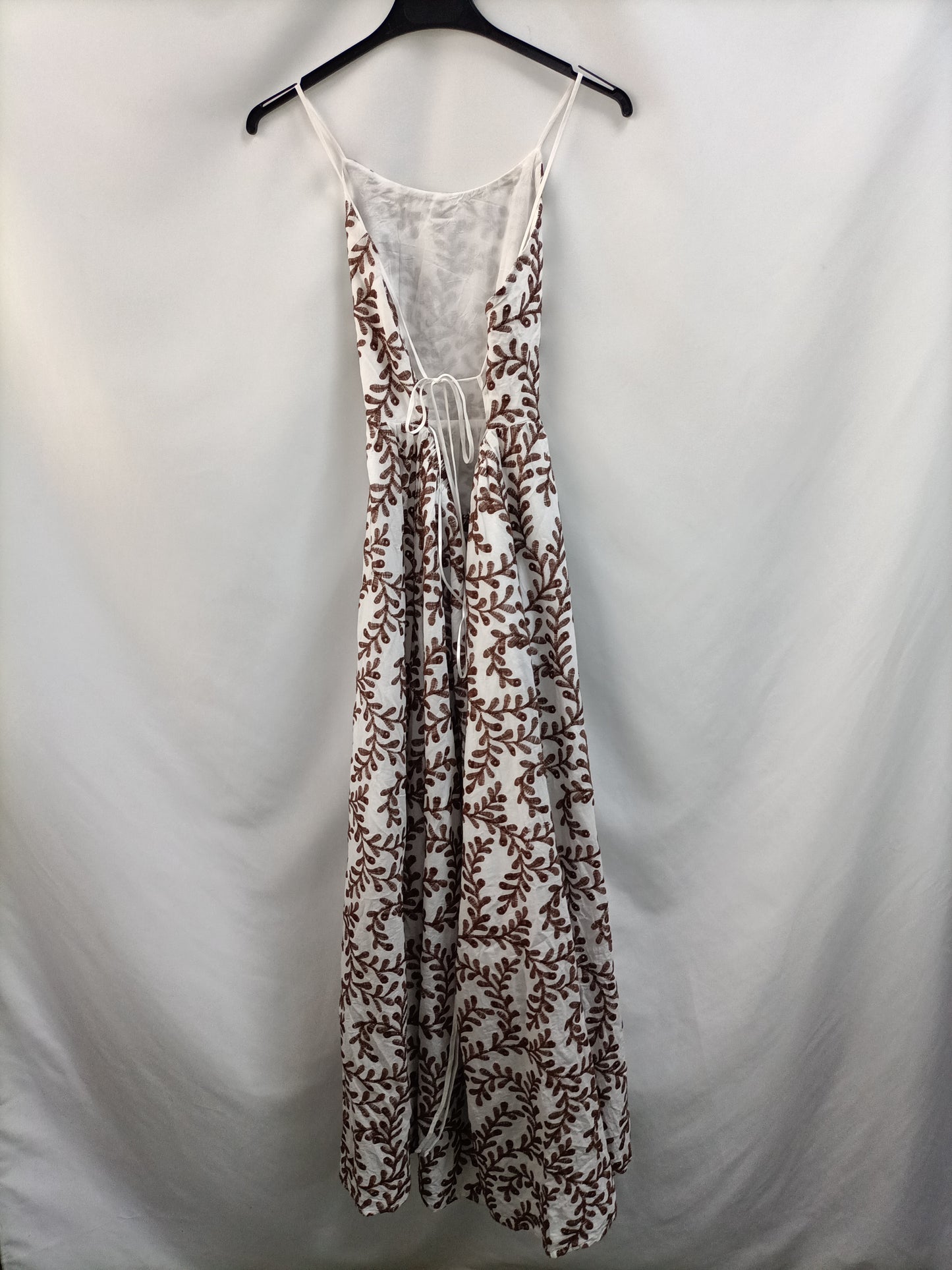 MANGO.Vestido largo bordado T.s (tara)