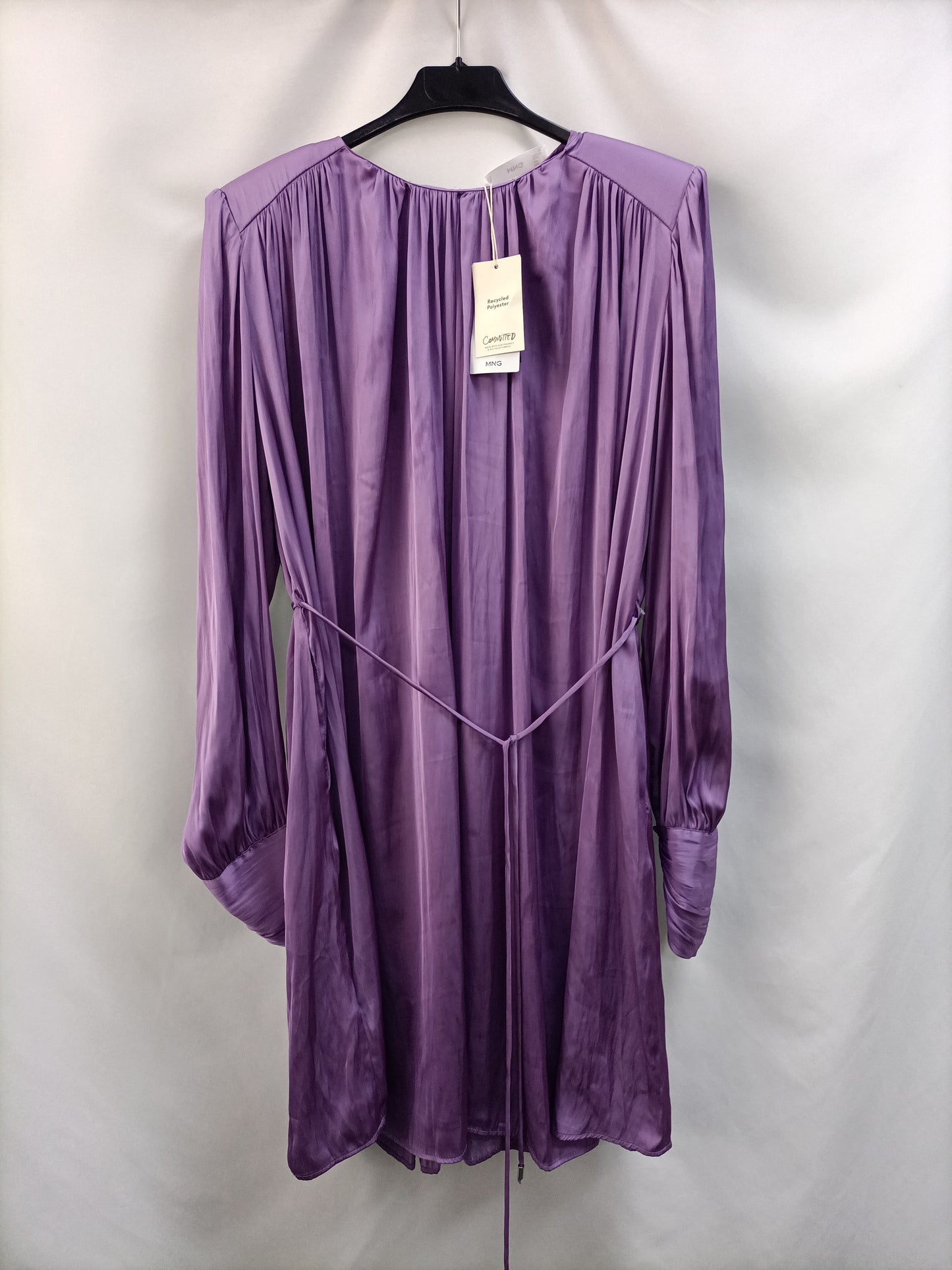 MANGO.Short flowing purple dress TM