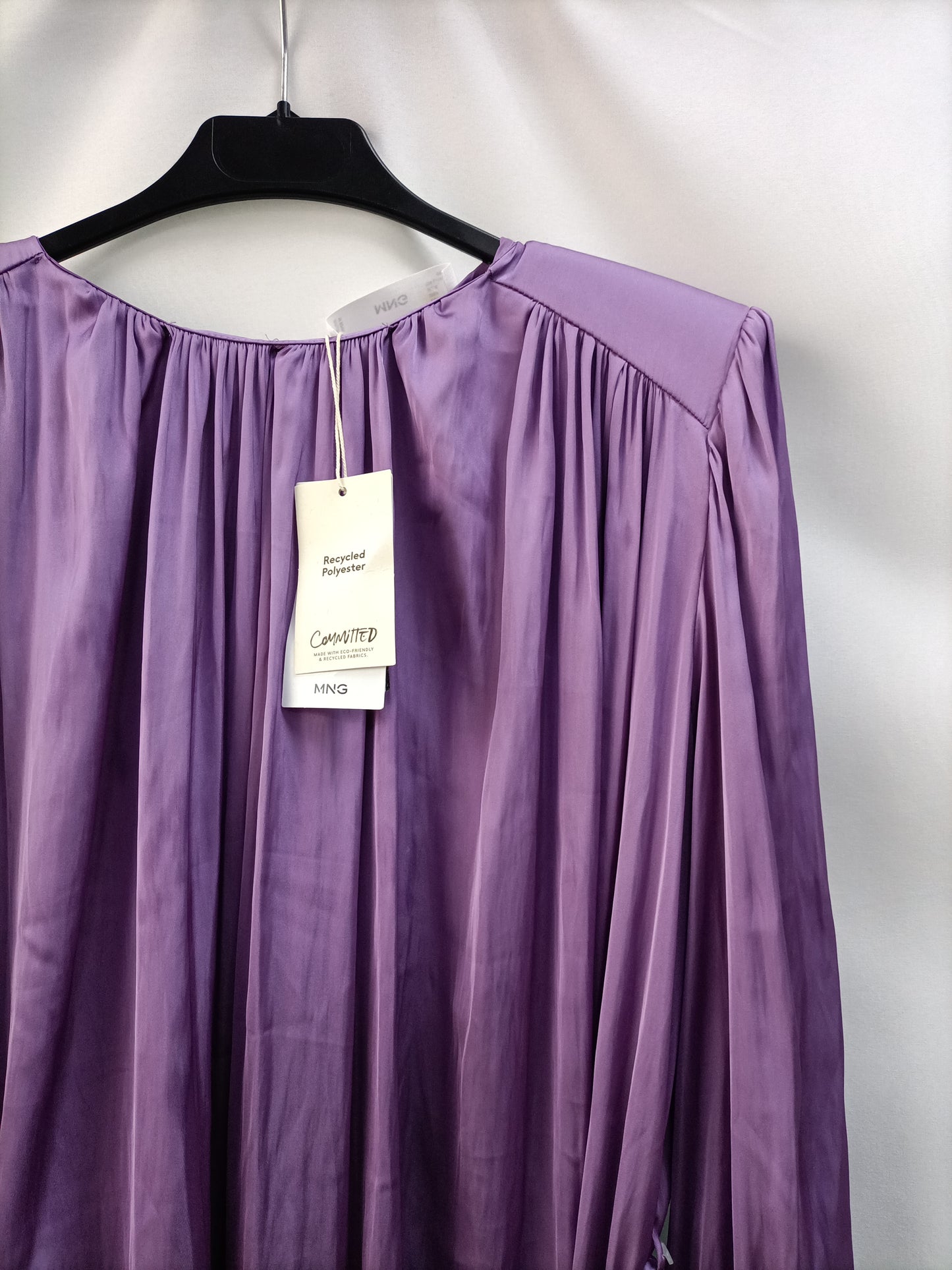 MANGO.Short flowing purple dress TM