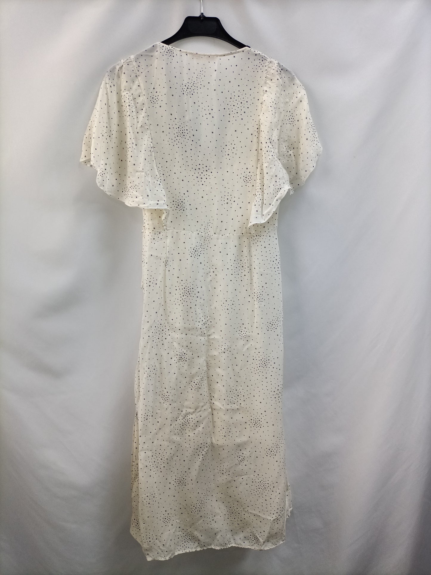 MAJE.Vestido midi beige y negro T.36