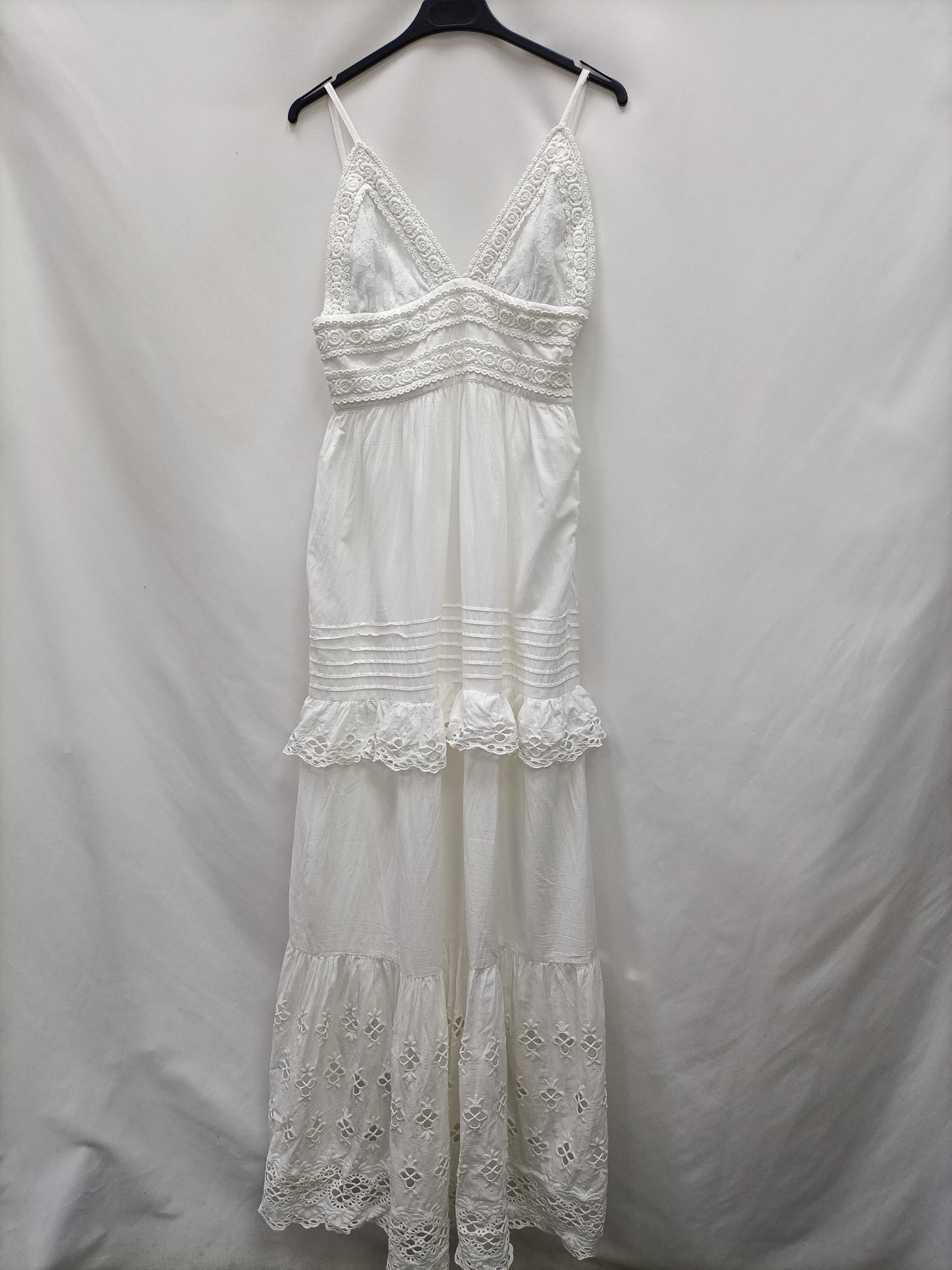 CUPLÉ. Vestido largo encaje T.s