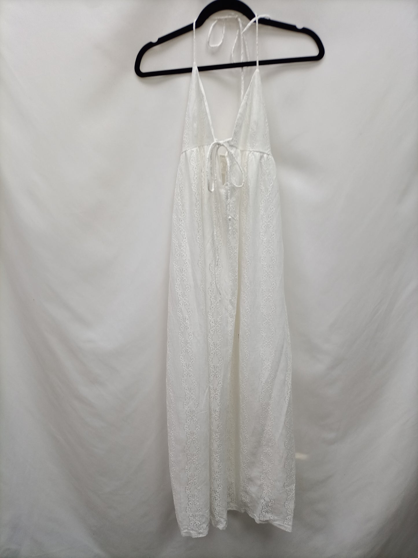 ZARA. Vestido blanco encaje T.m