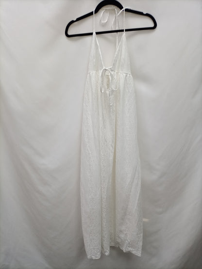 ZARA. Vestido blanco encaje T.m