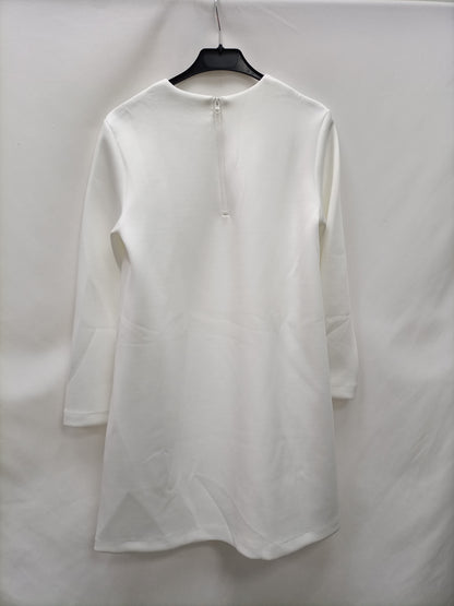PARTLY. White neoprene dress S.xs