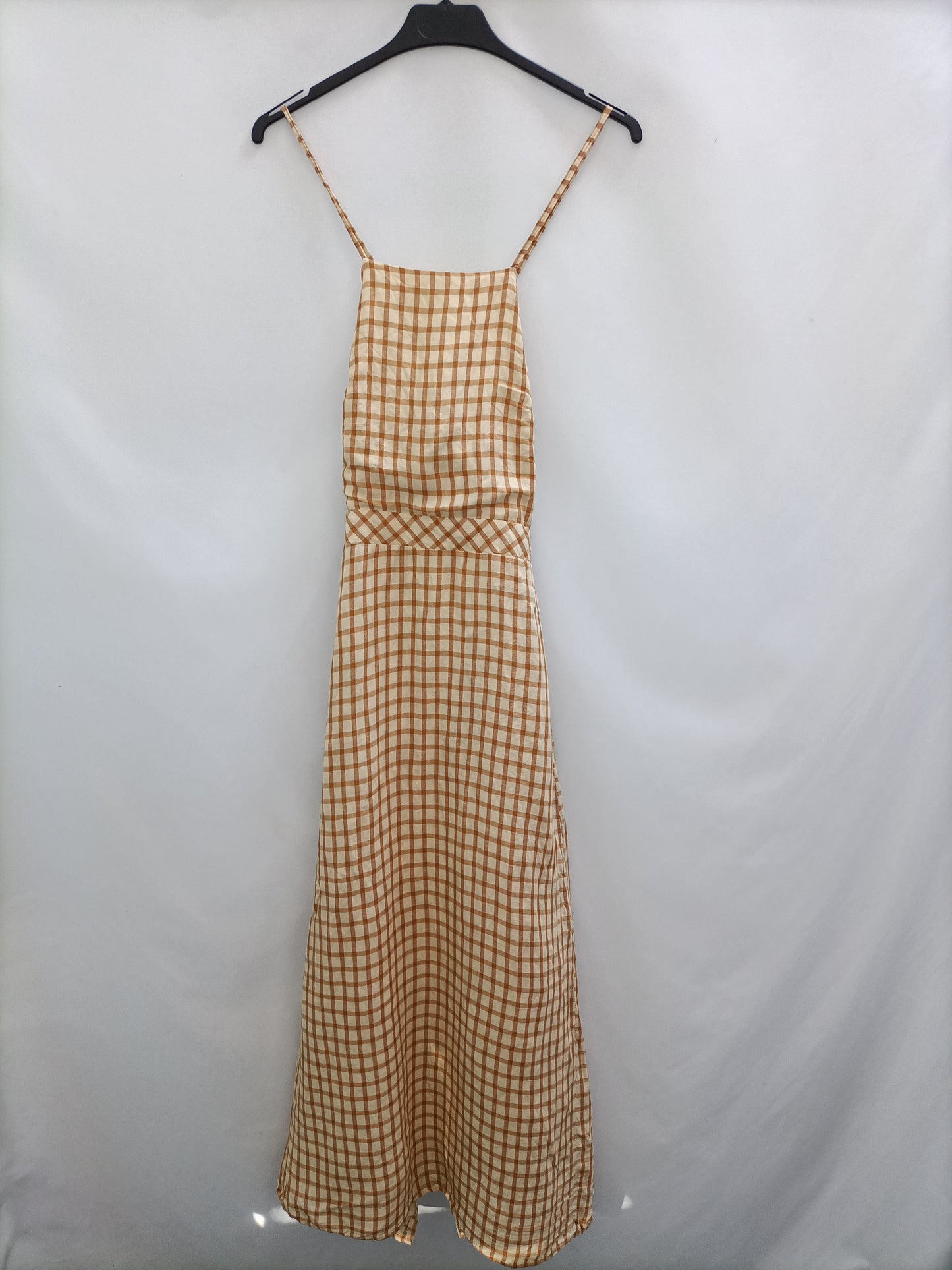 ZARA. Long checked dress T.xs
