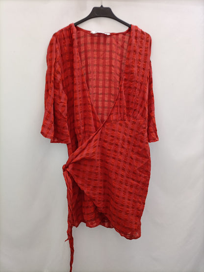 ZARA. Short checked dress Tl