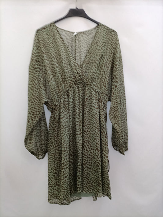 MANGO. Short animal print dress Tl