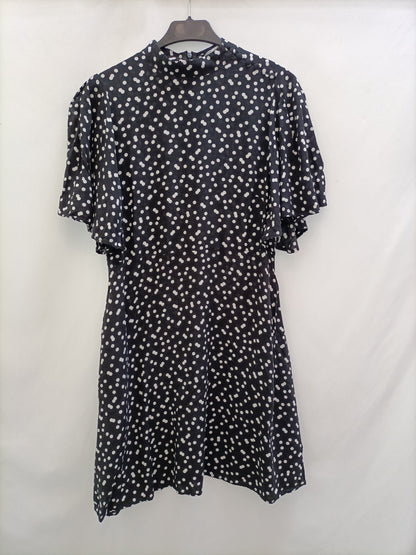 ZARA. Black polka dot dress TM