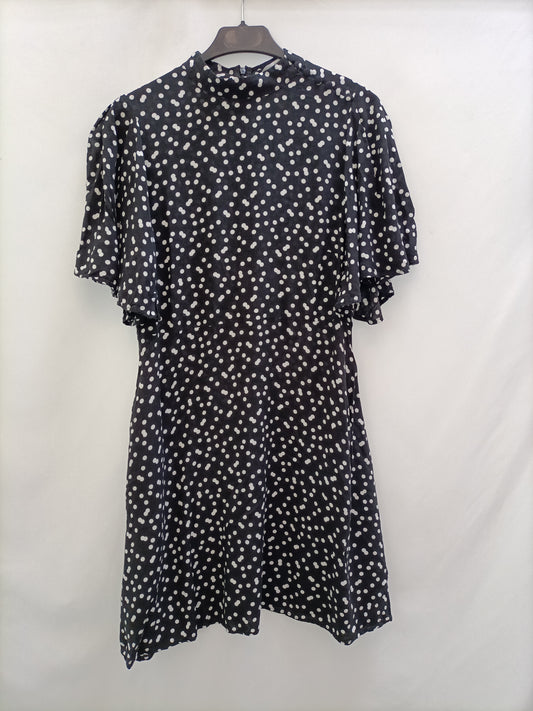 ZARA. Black polka dot dress TM