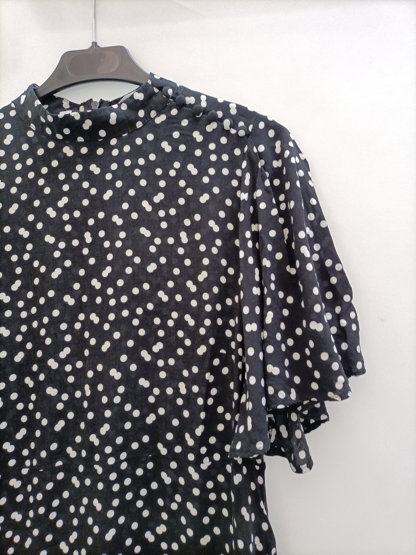 ZARA. Black polka dot dress TM