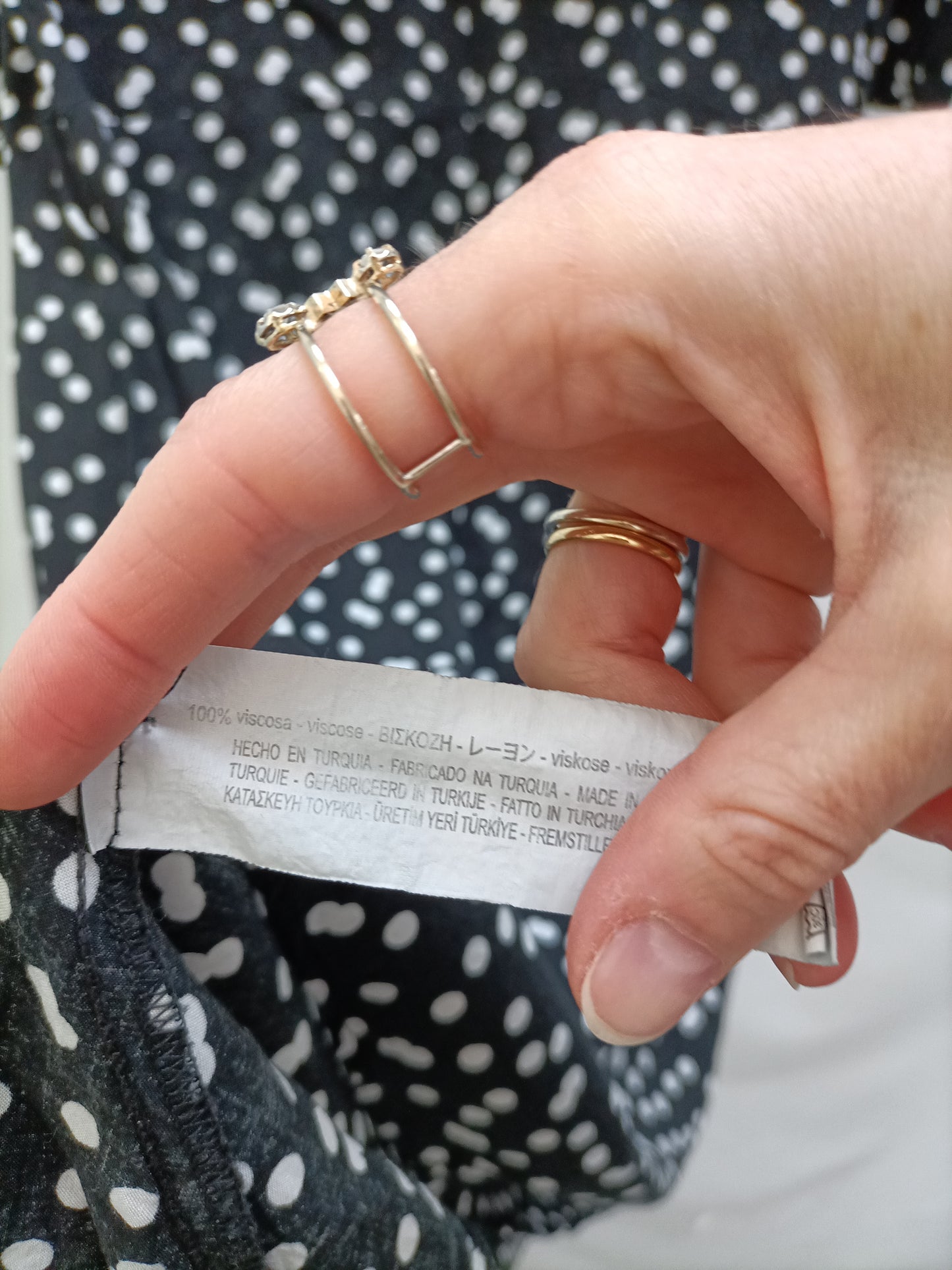 ZARA. Black polka dot dress TM