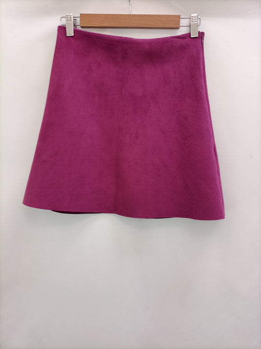 ZARA. Bougainvillea Suede Ts Skirt