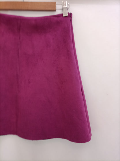 ZARA. Bougainvillea Suede Ts Skirt