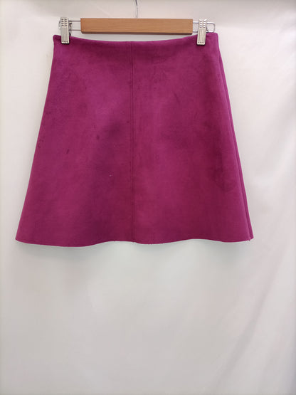 ZARA. Bougainvillea Suede Ts Skirt