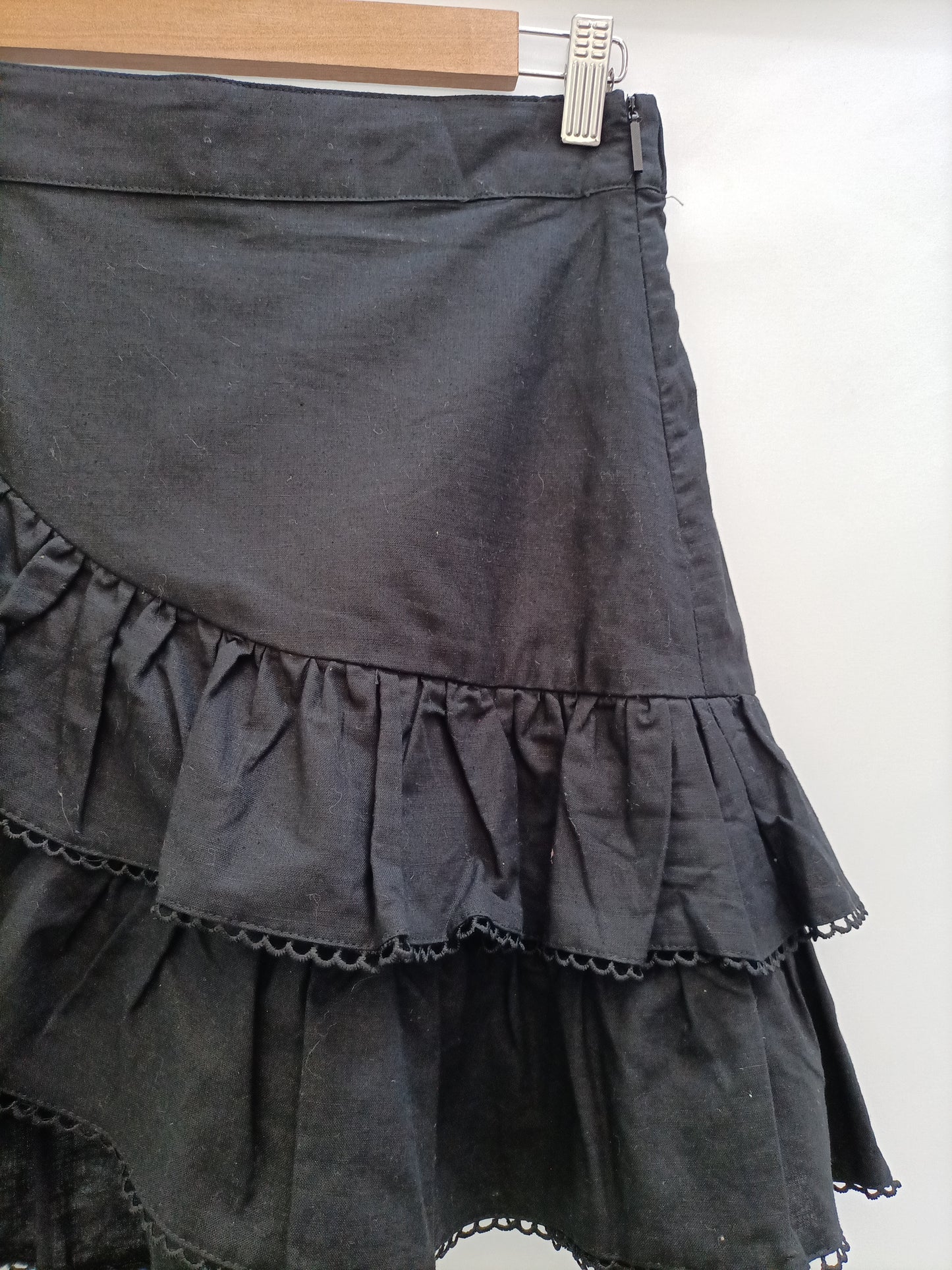 SCALPERS. Falda lino negra T.xs