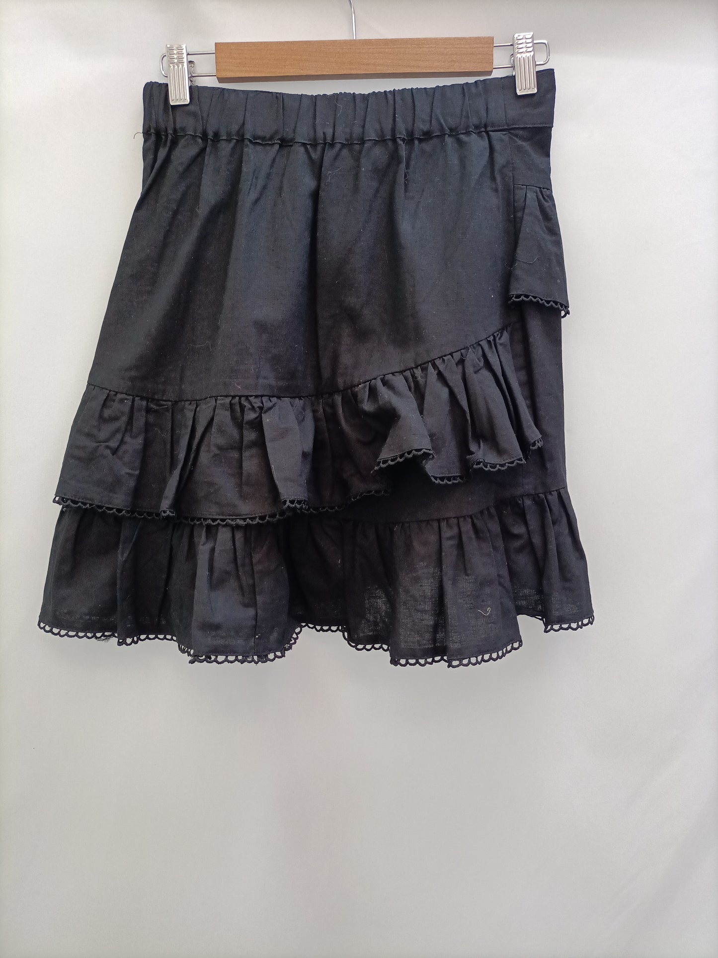 SCALPERS. Falda lino negra T.xs