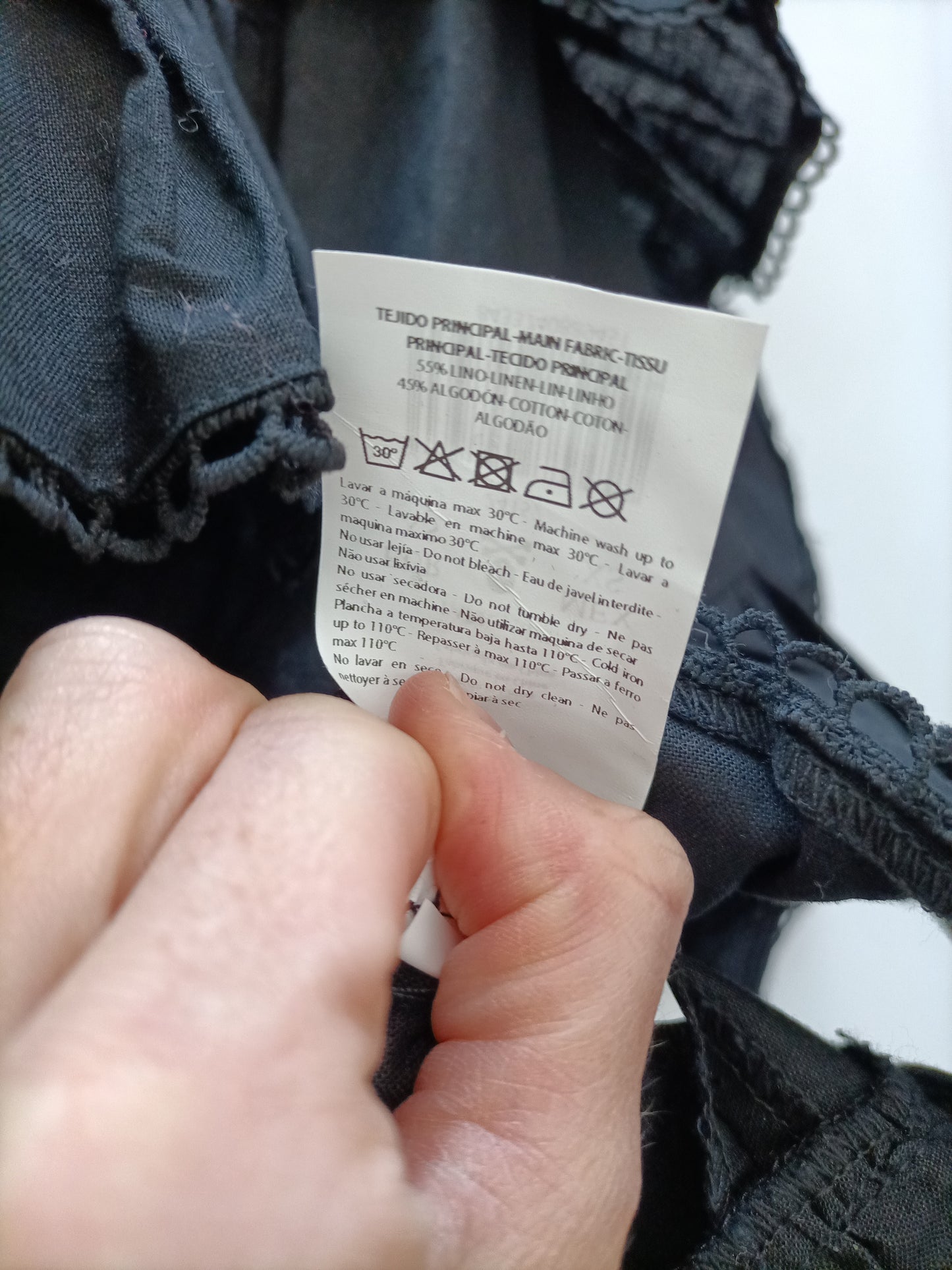 SCALPERS. Falda lino negra T.xs