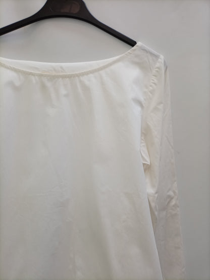 HORSE CHESTNUT. White lace-up blouse S.xs
