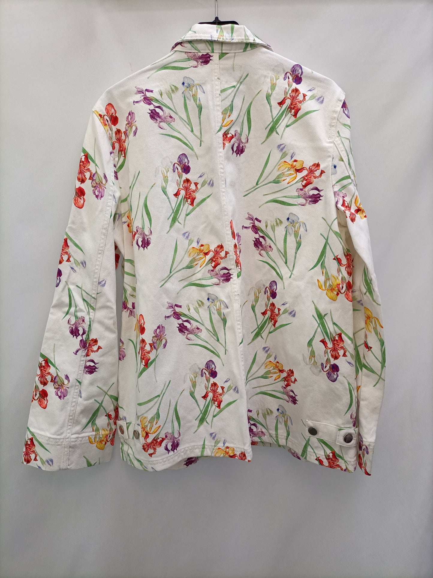 BENETTON. Cazadora denim flores T.s