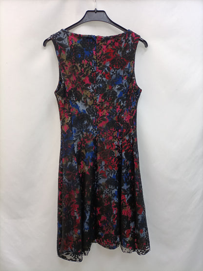 MANGO. Vestido corto encaje T.s