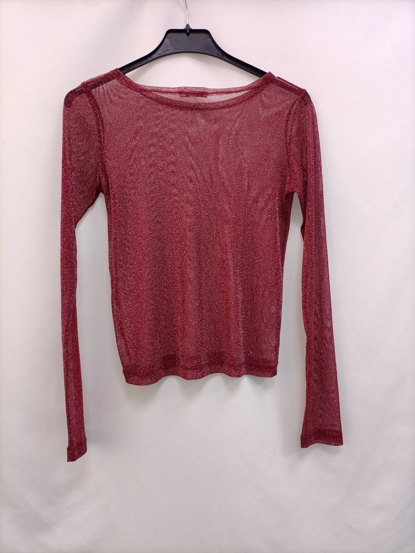 SUBDUED. Top burdeos semitransparente T.m
