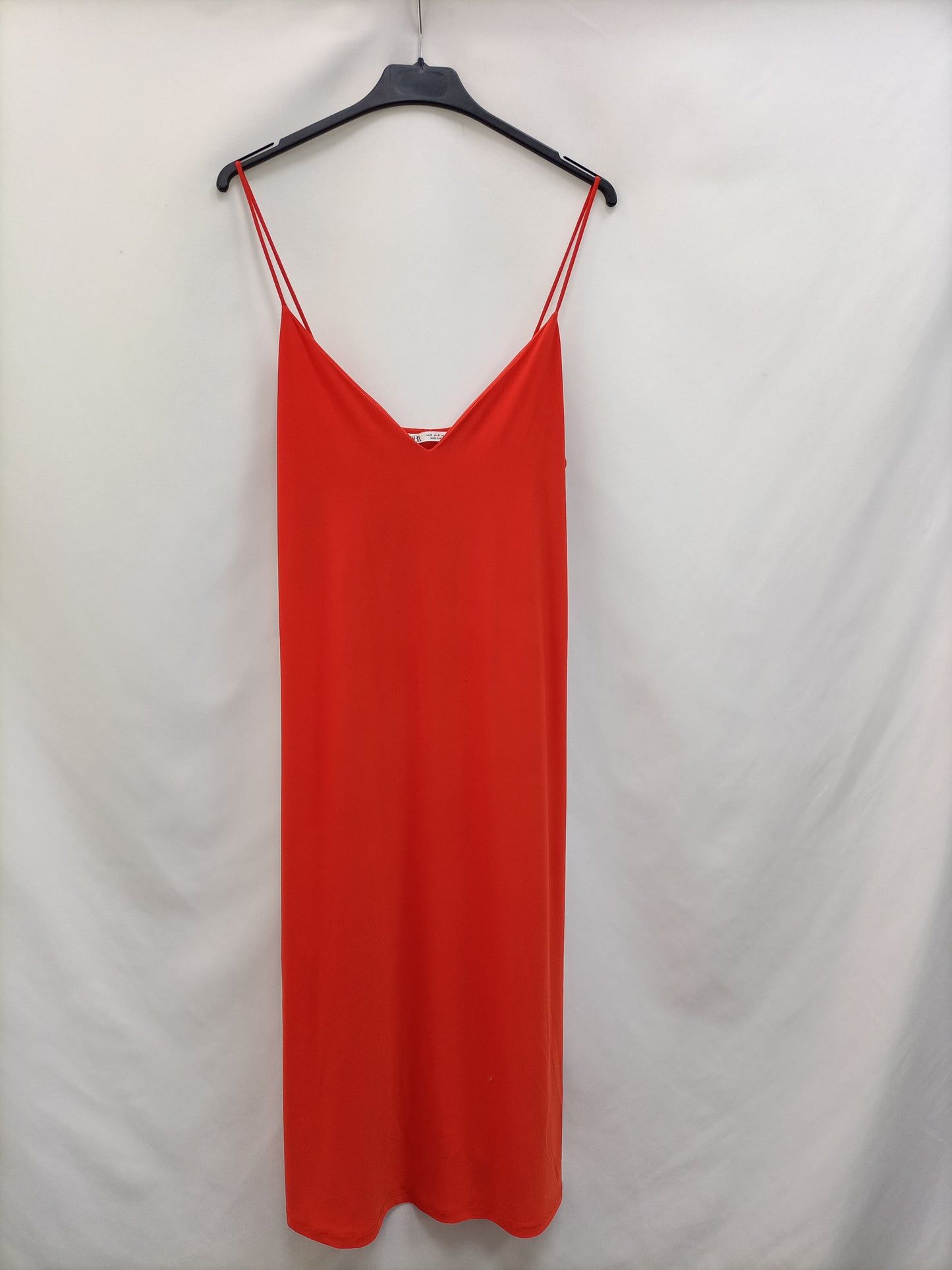 ZARA. Vestido midi naranja T.s
