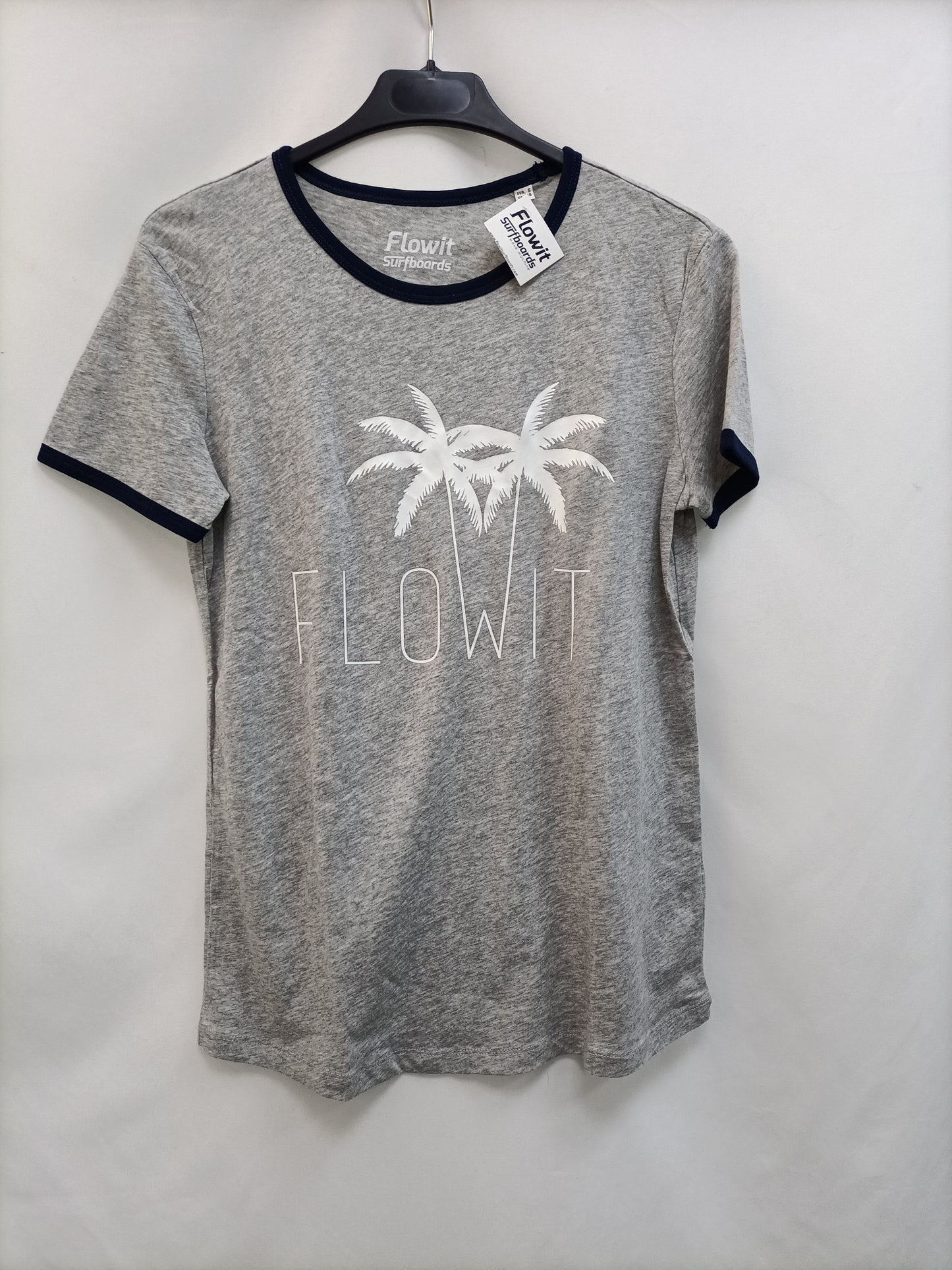 FLOWIT. Camiseta gris palmeras T.s