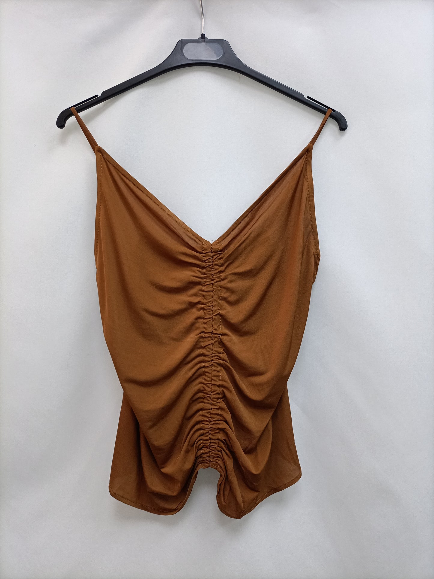 H&amp;M. Camel Gathered Top Ts
