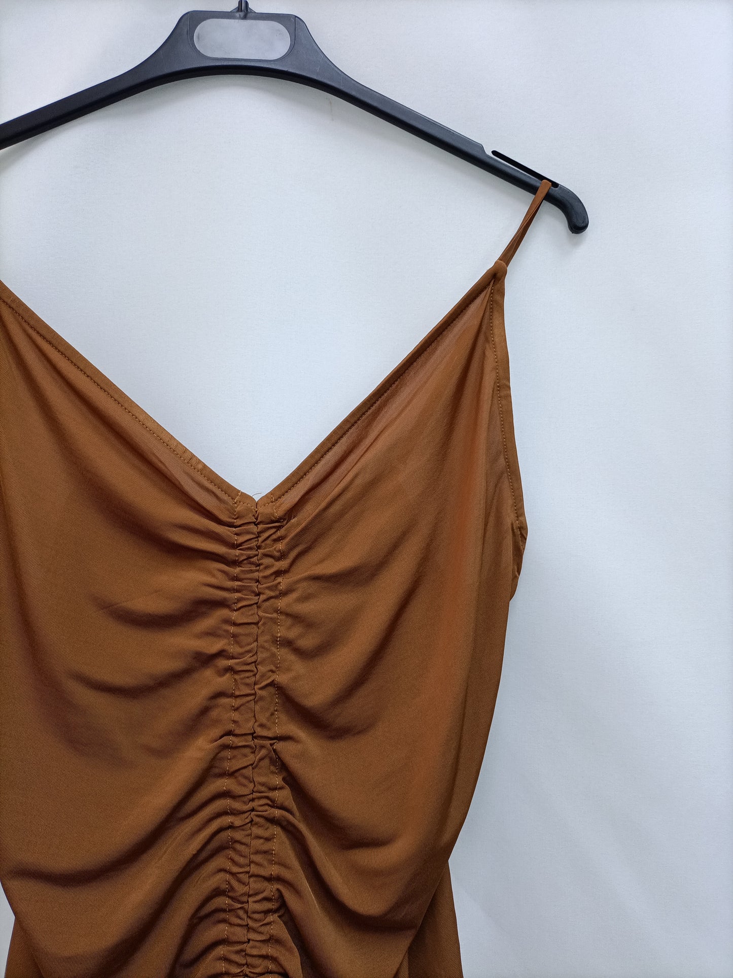 H&amp;M. Camel Gathered Top Ts