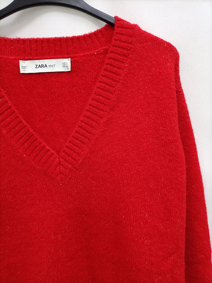ZARA. Jersey rojo oversized T.m