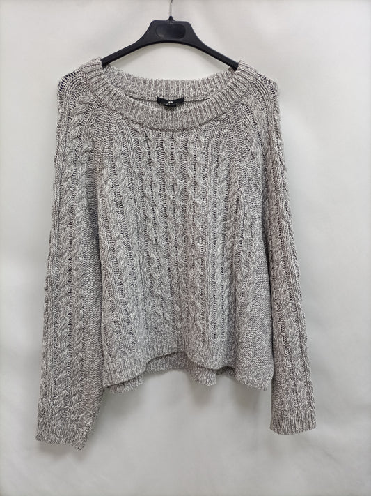 H&amp;M. Heathered Grey Sweater Tl