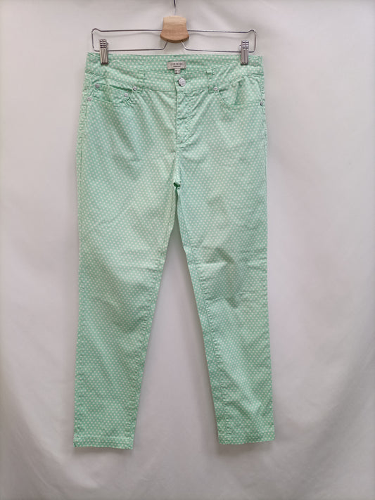 CORTEFIEL. Green polka dot trousers, size 38