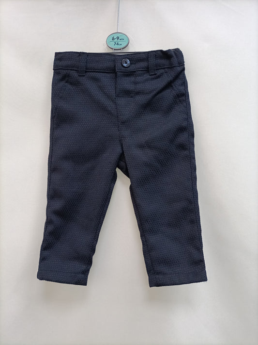 PRIMARK. Textured blue trousers S. 6-9 months