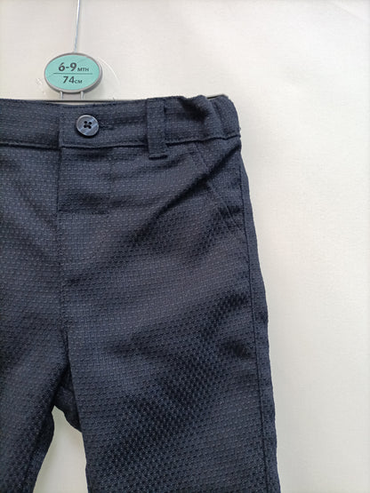 PRIMARK. Textured blue trousers S. 6-9 months