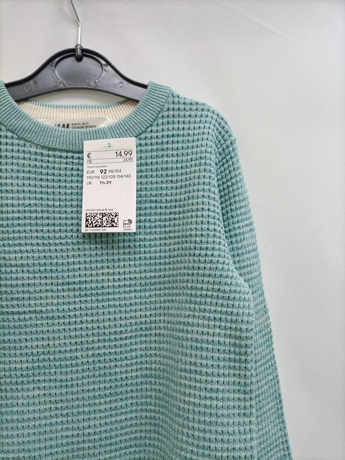 H&amp;M. Turquoise sweater, size 1-2 years