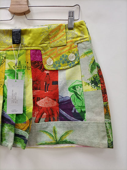 CUSTO. Short printed skirt T.40