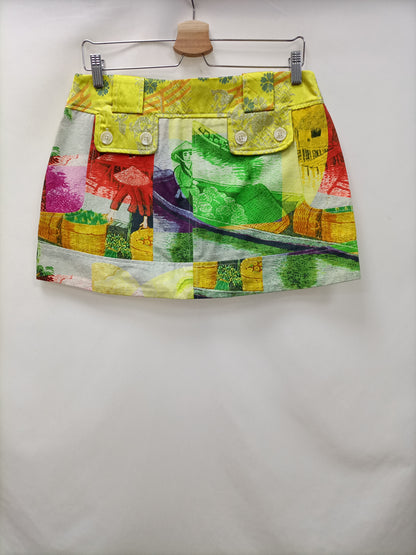 CUSTO. Short printed skirt T.40