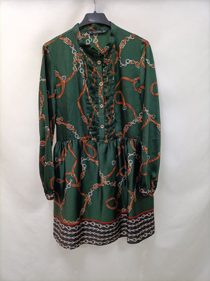 ZARA. Green chain dress Tl