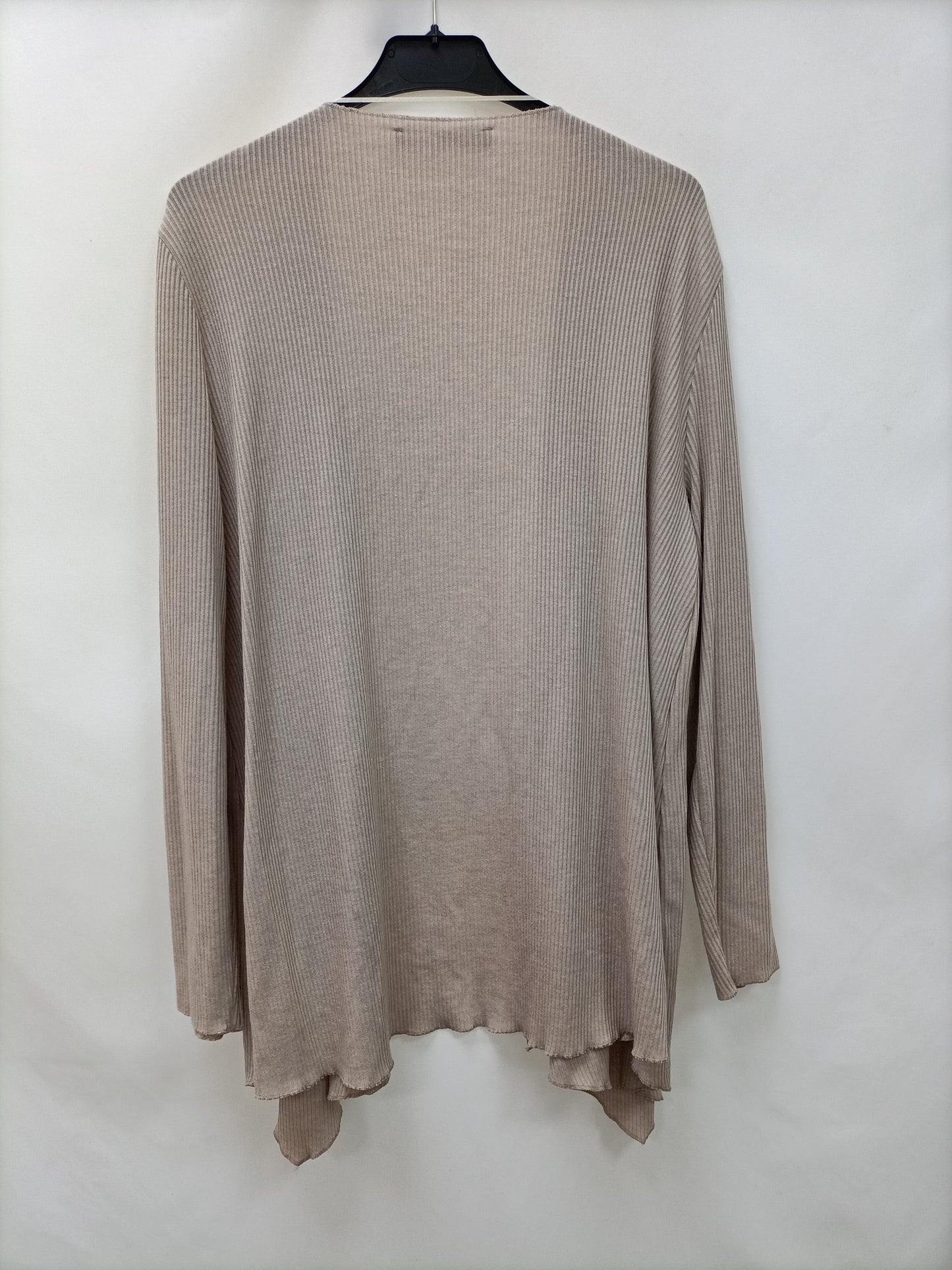 MANGO. Ribbed beige cardigan Tl